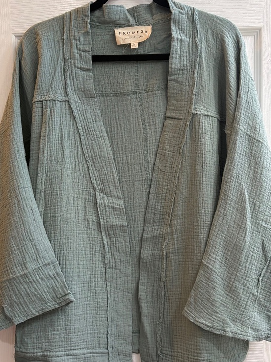 Promesa Tops - New Promesa 100% Cotton Gauze Open Front Kimono Cardigan Cardi Relaxed Medium